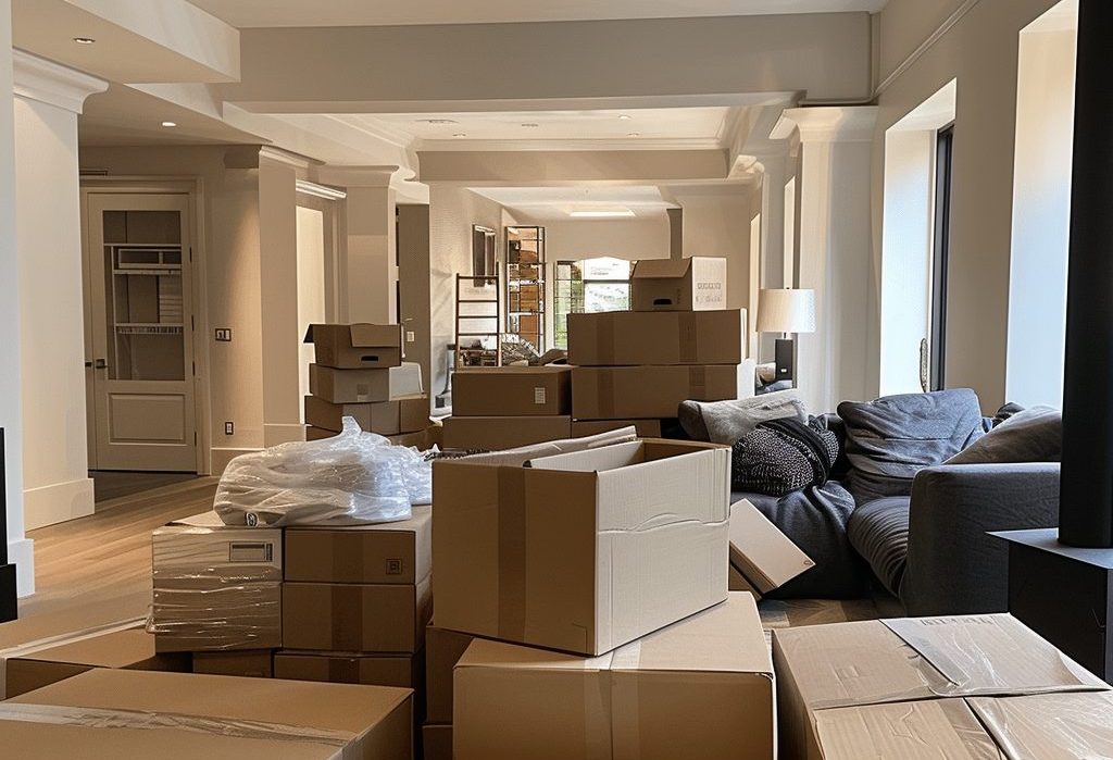 boxes in a lounge